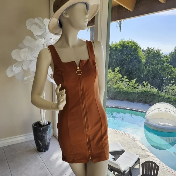 bodycon zip up dress Sami Miro Vintage